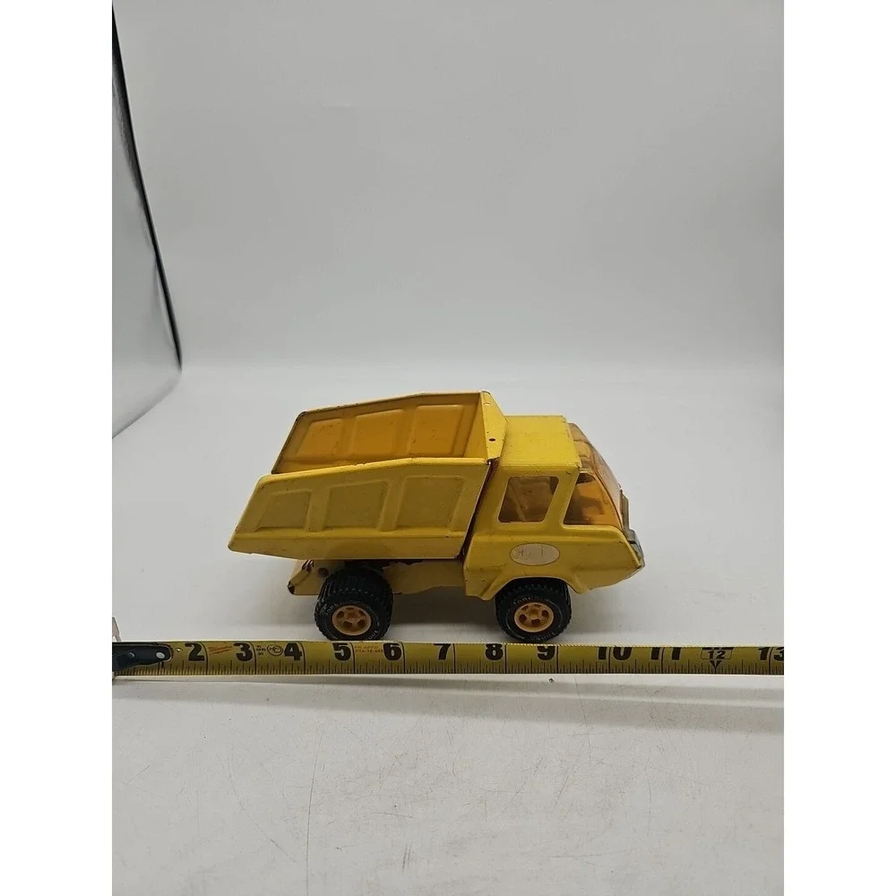 Vintage 70's Tonka Small Pressed Steel Metal Yellow 8.75